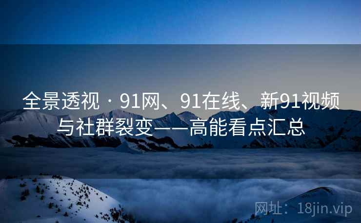 全景透视 · 91网、91在线、新91视频与社群裂变——高能看点汇总