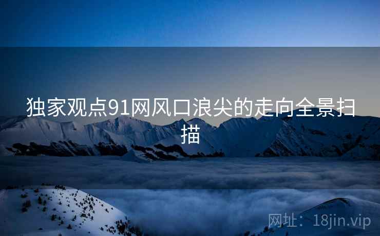 独家观点91网风口浪尖的走向全景扫描
