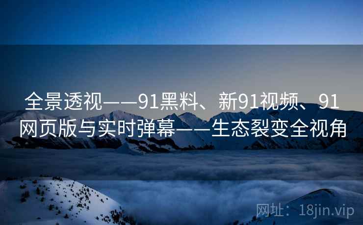 全景透视——91黑料、新91视频、91网页版与实时弹幕——生态裂变全视角