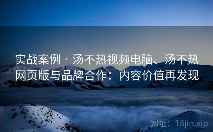 实战案例 · 汤不热视频电脑、汤不热网页版与品牌合作：内容价值再发现