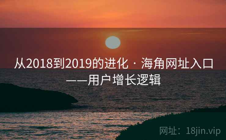 从2018到2019的进化 · 海角网址入口——用户增长逻辑