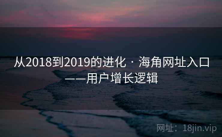 从2018到2019的进化 · 海角网址入口——用户增长逻辑
